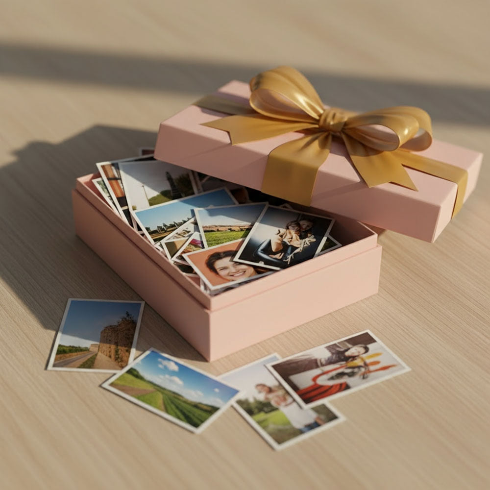 Upravené fotky v dárkové krabičce