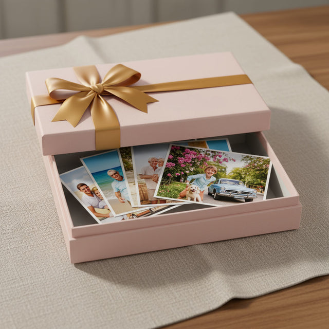 Upravené fotky v dárkové krabičce